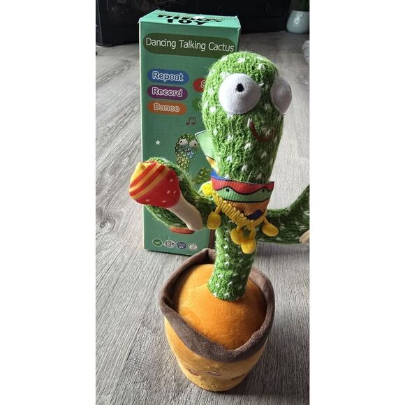 Dancing Cactus Plush Toy Lighted Electronic Recording Shake With Song Funny - Picture 8 of 16